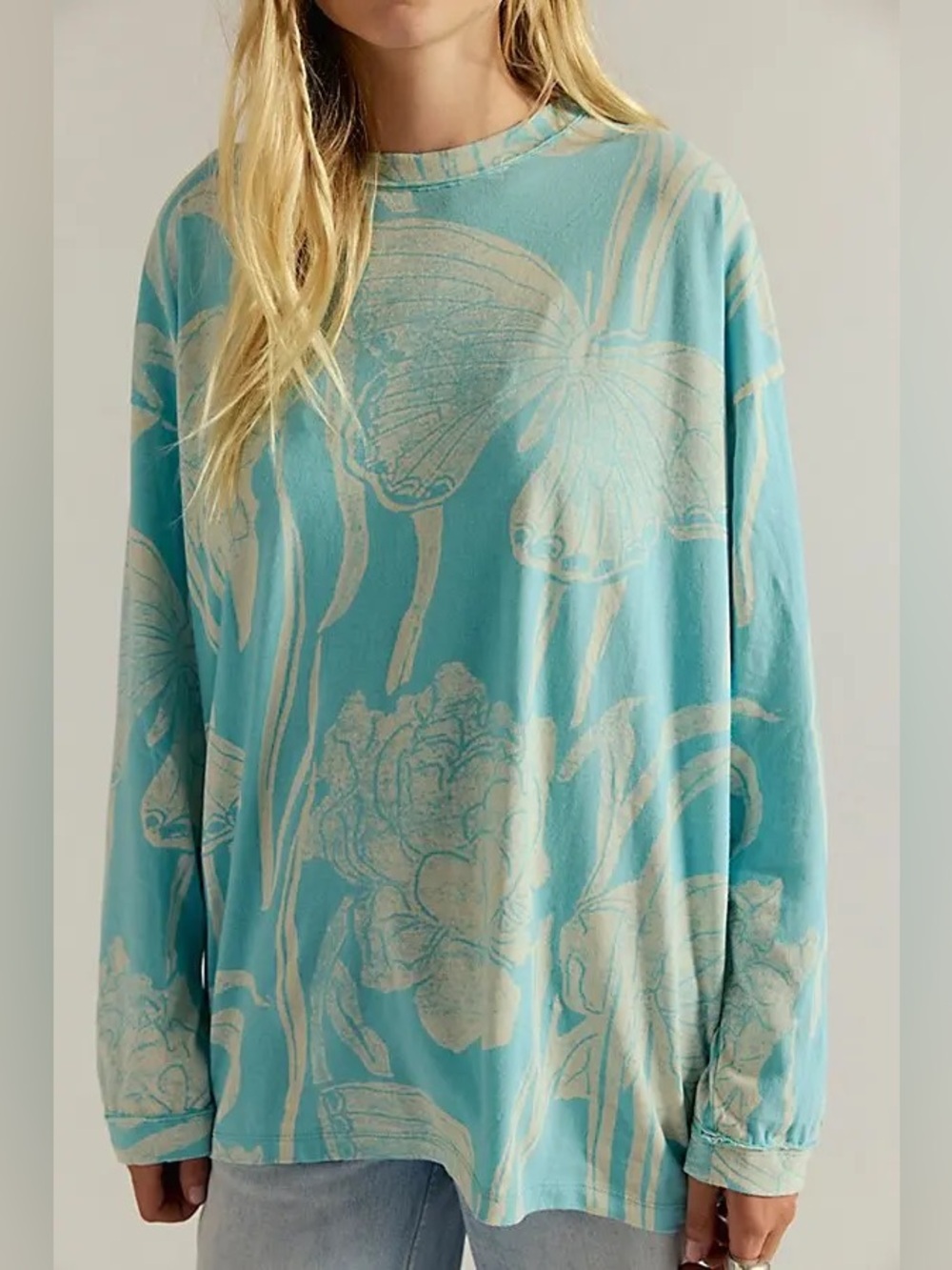 Free People We The Free Ellen Printed Long Sleeve Tee | Waterfall Combo